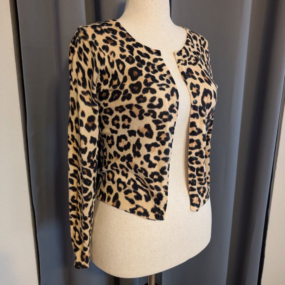 H&M Leopard print long sleeve cardigan, sz S (SMALL)
